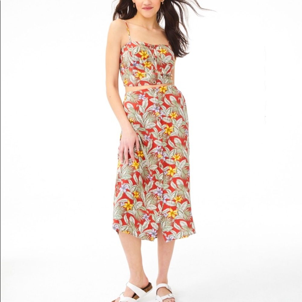 Aeropostale 2pc Floral Set (top M, skirt S)